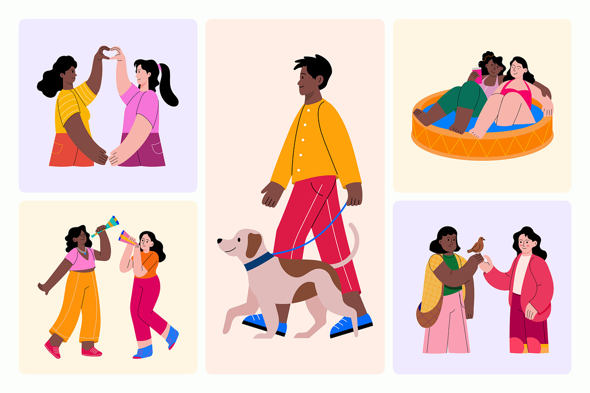 Friends Illustration Art Set, a Person Illustration by Vectors Market (Photo 6 of 9)