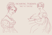 Jane Austen Inspired Line Art, a Person Illustration by Miriam Furniss Designs (Thumbnail 6 of 13)