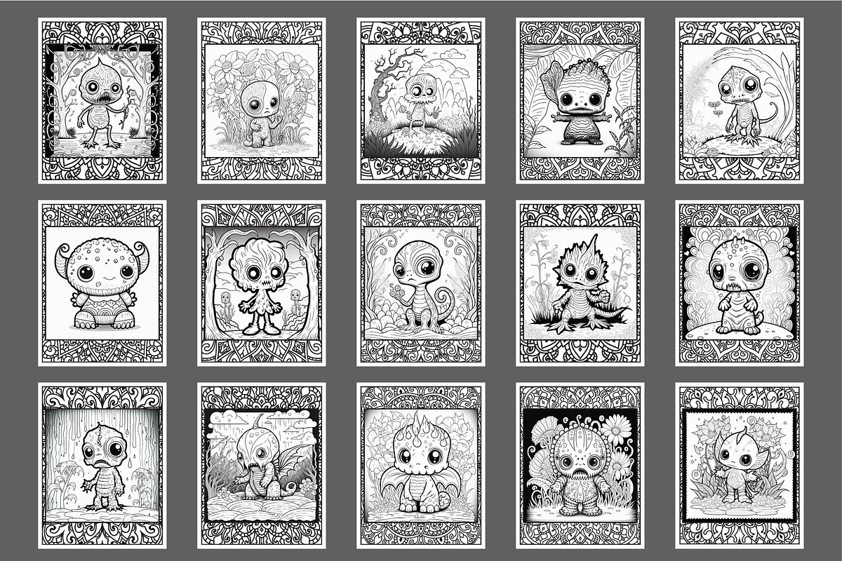 120 Monster Coloring Pages, an Object Illustration by Blue Digital Studio (Photo 2 of 3)