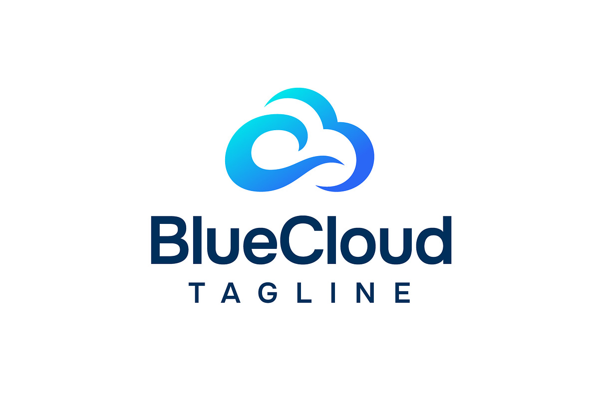 Abstract blue cloud logo design, a Branding & Logo Template by brandphant