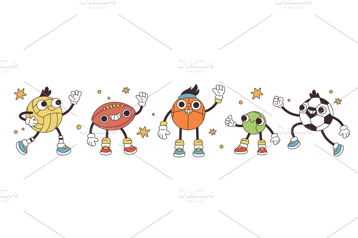Funny ball mascots. Various sports, a Sport Illustration by YummyBuum