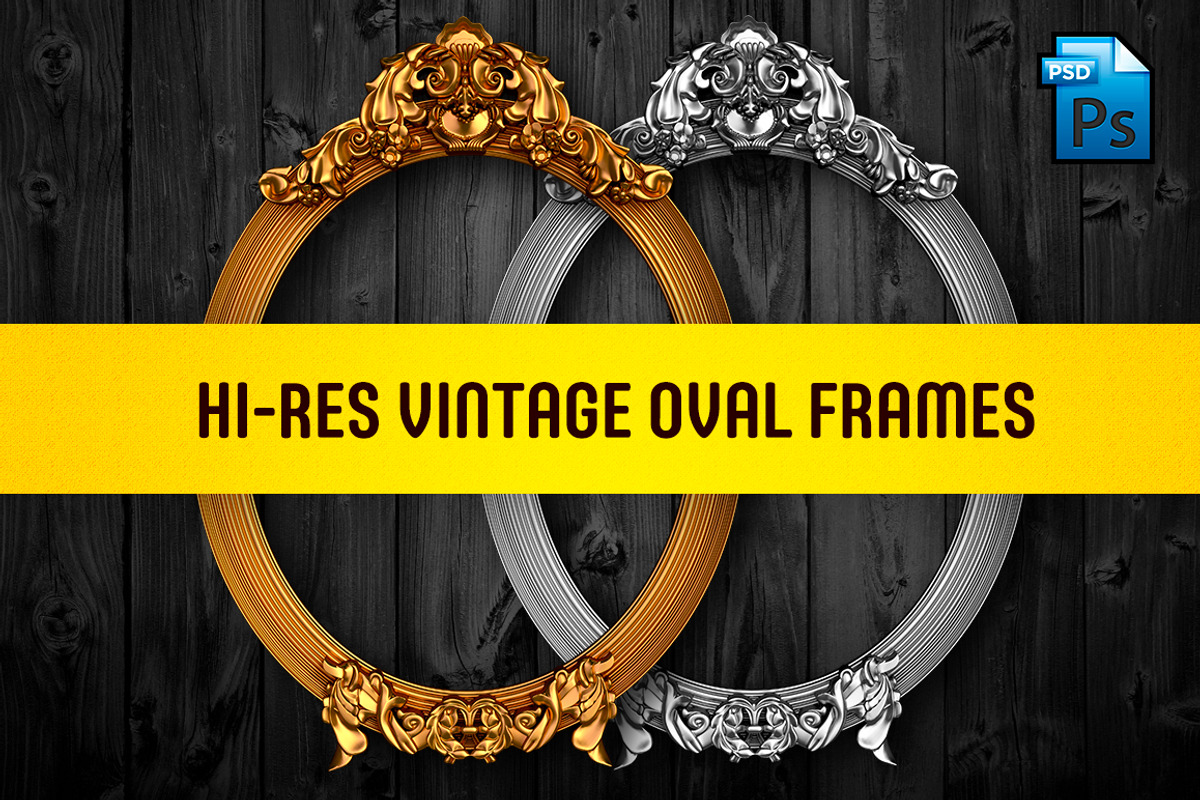 HI-RES VINTAGE OVAL FRAMES, an Object Graphic by 3DSTORE (Photo 1 of 7)