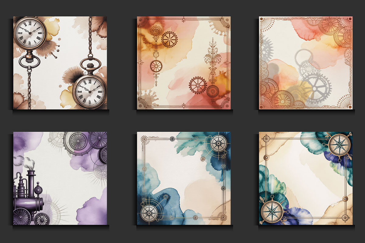 Watercolor Steampunk Paper Backgroun, a Background Graphic by protabsorkar11 (Photo 2 of 4)