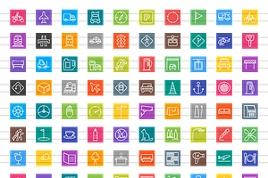 460 City Life Line Multicolor Icons