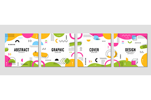 Memphis square cover layout, a Decorative Illustration by Buch&Bee