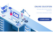 Study desk with laptop, an Education Illustration by Yayasya (Thumbnail 1 of 3)