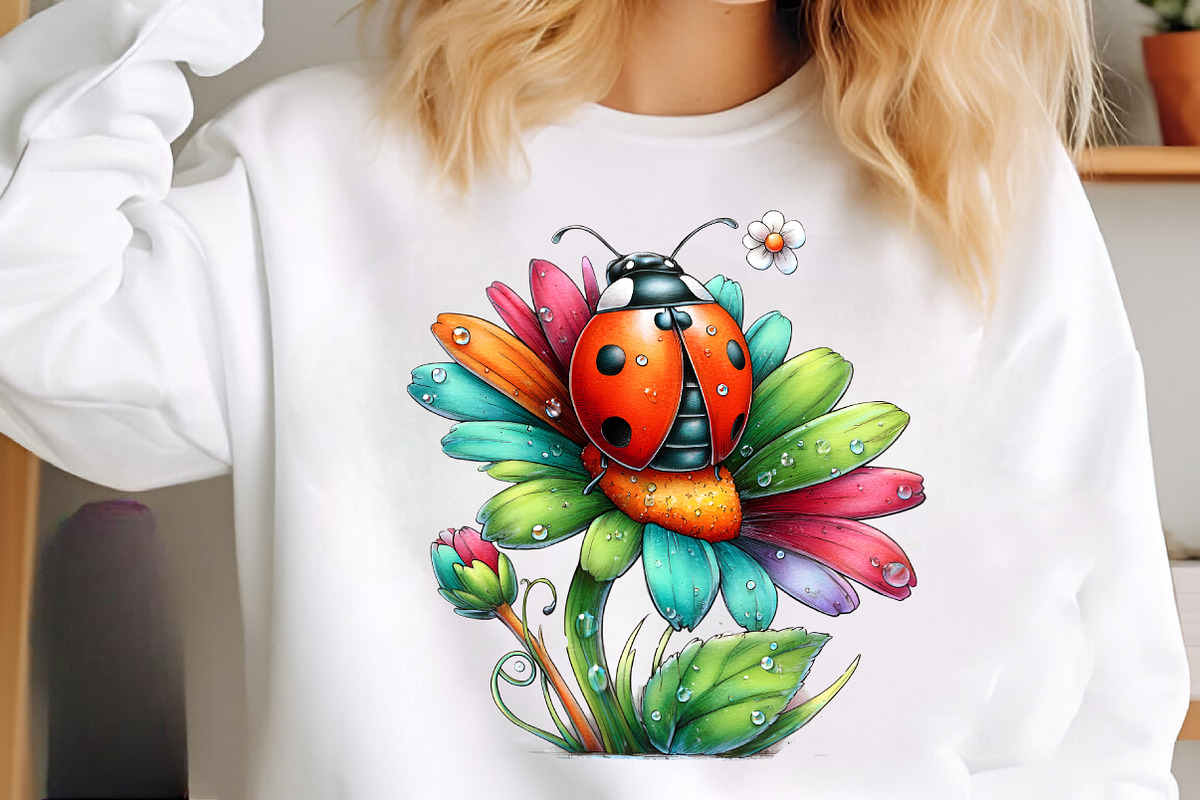 Watercolor Spring Ladybug Clipart, an Illustration by SinaCreation (Photo 5 of 8)