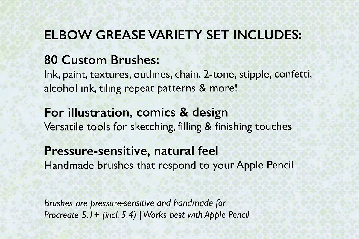 Elbow Grease Procreate Brushes Set, a Brush Add-On by cugypress (Photo 3 of 10)