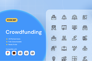Crowdfunding Icon Set, an Icon by Nathaya Studio