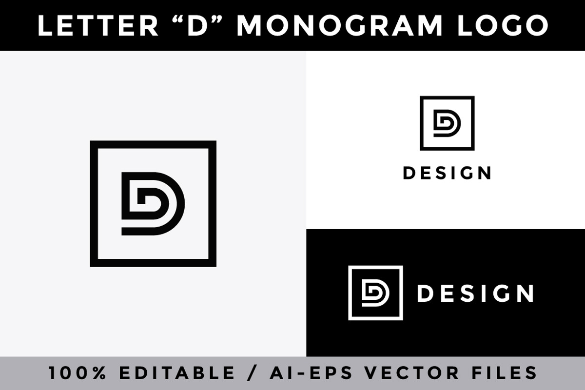 Letter D Monogram Logo, a Branding & Logo Template by Mauro Bertolino (Photo 3 of 6)