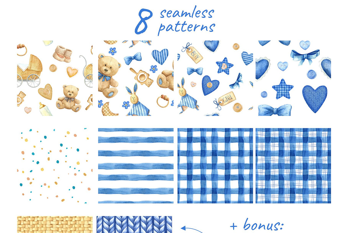 Newborn watercolor set, a Technology Illustration by Lososenok (Photo 4 of 11)