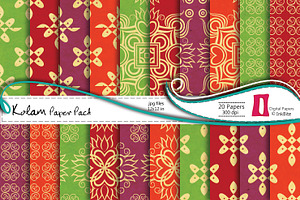 Indian Kolam Digital Papers