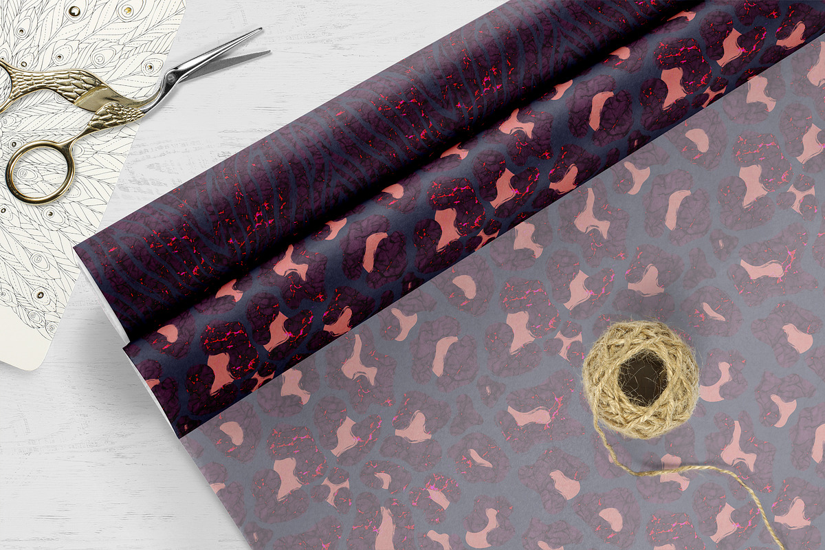Wild Animal Prints Set Night Drama, a Pattern Graphic by Oksana Dovhopol Art (Photo 4 of 19)