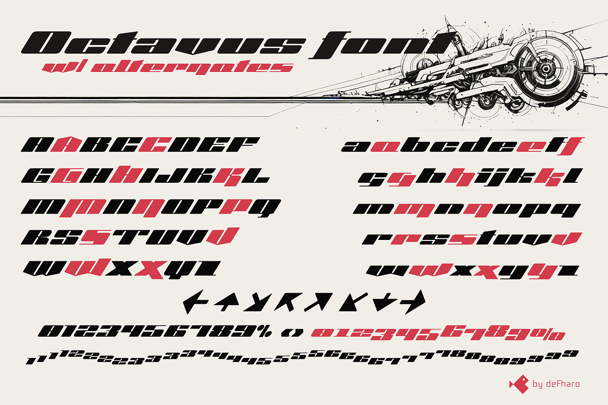Octavus Slanted | Roman & Caps fonts, a Sans Serif Font by deFharo (Photo 5 of 15)