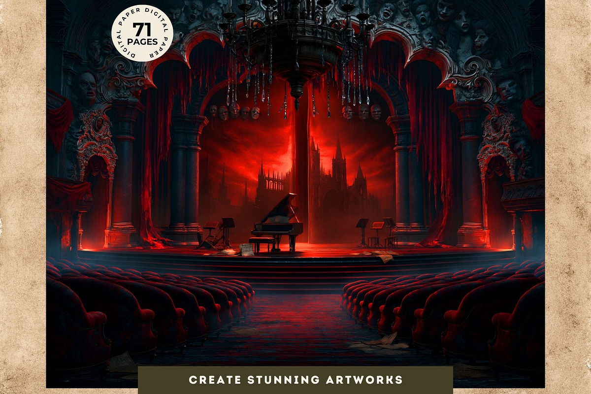 71 Halloween Horror Backdrops, a Seasonal Illustration by ThatsDesignArt (Photo 14 of 15)