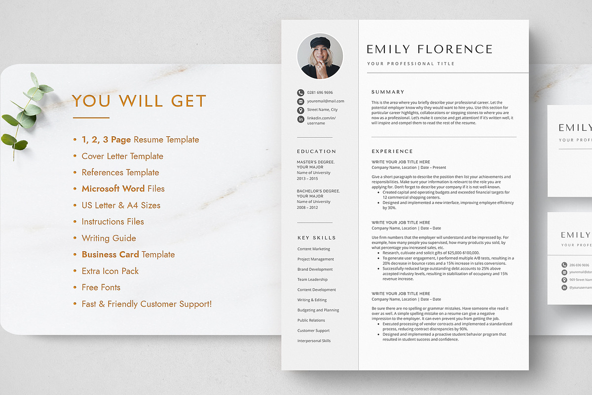 Photo Resume Template for Word, a Resume Template by TheStandOutResume (Photo 10 of 10)