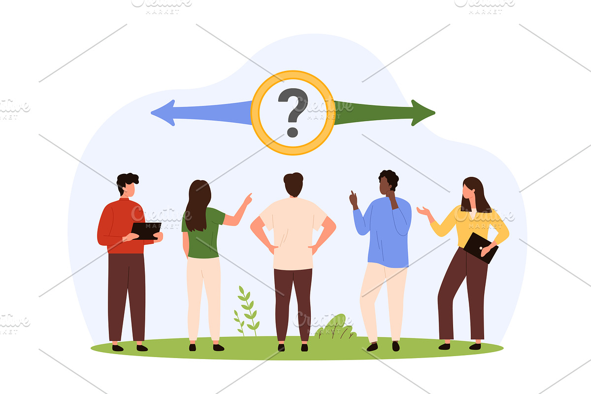 Choice of solution, direction to, a Person Illustration by Flashvector