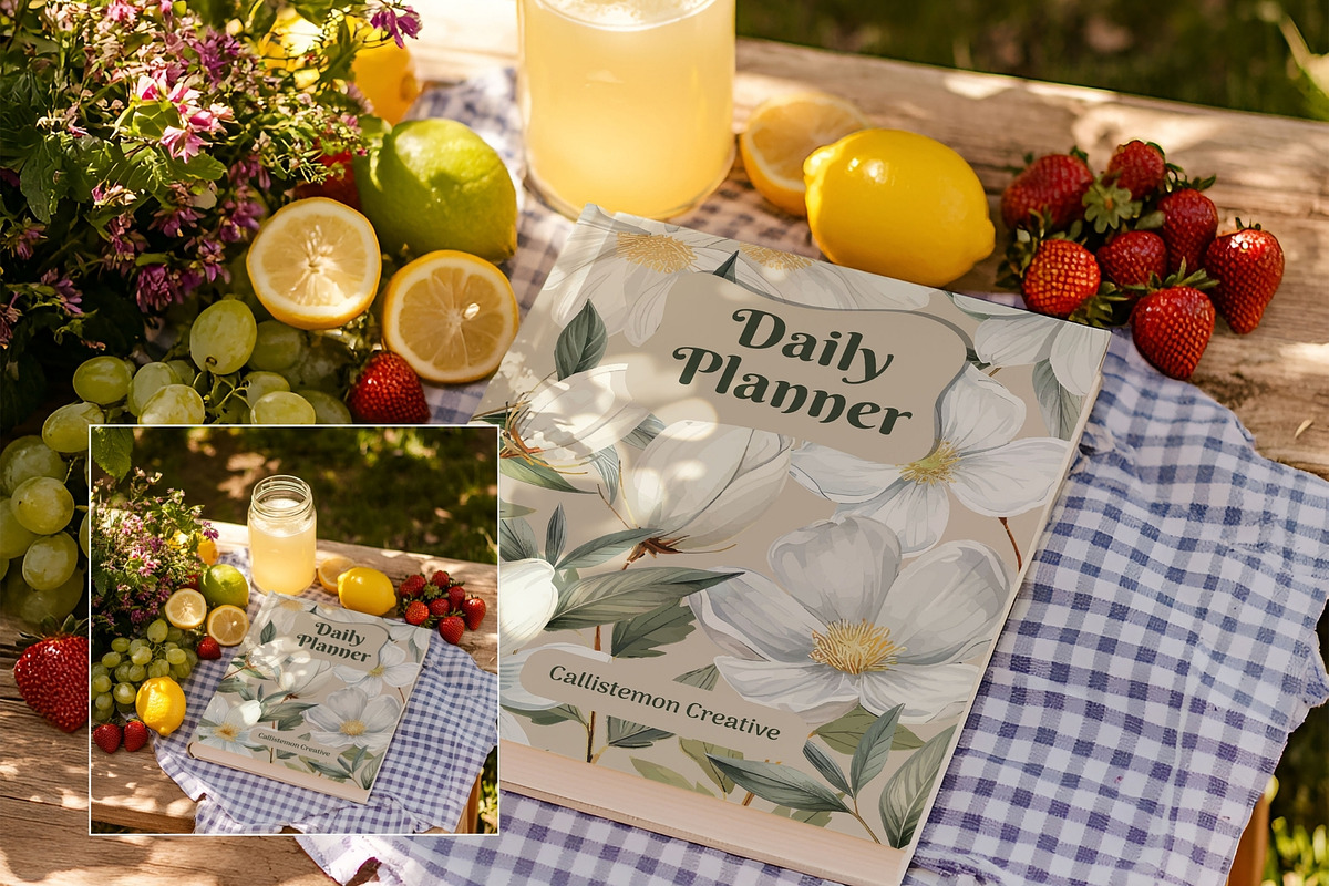 Rustic Picnic Book Cover Mockup PA-P, a Books & Magazine Mockup by Callistemon Creative (Photo 4 of 8)