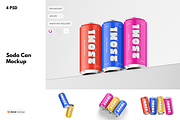 Soda Can Set Mockup, a Cups & Container Mockup by DSNA Mockup (Thumbnail 1 of 5)