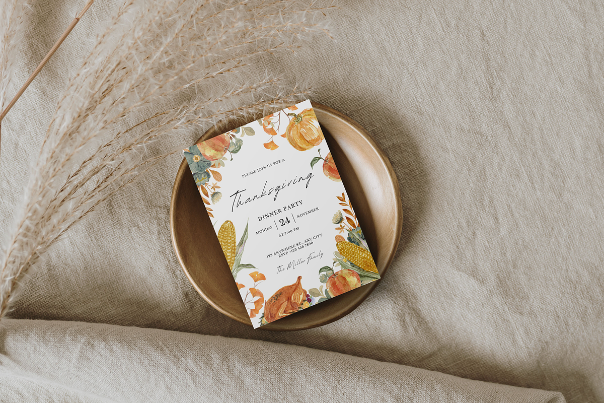 Editable Thanksgiving Invitation, an Invitation Template by ForeverPrint (Photo 3 of 9)
