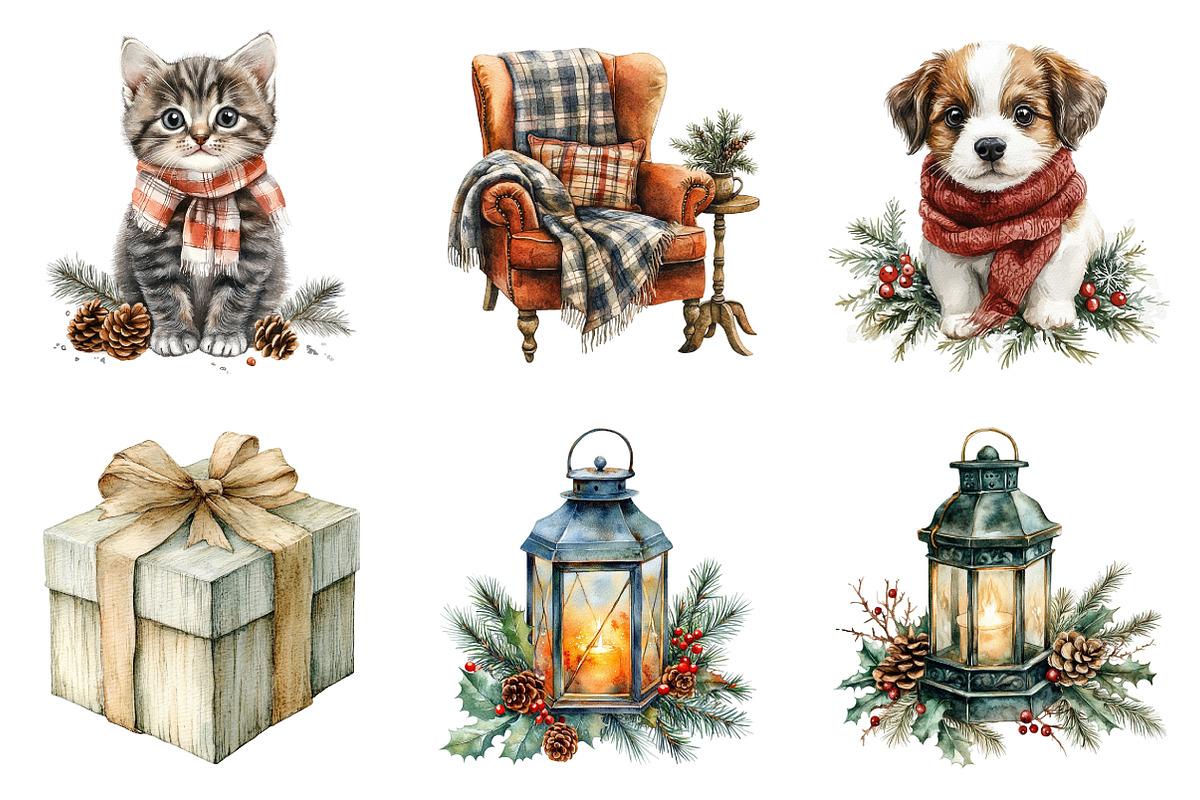 Cozy Winter Clipart Png Bundle, an Illustration by SinaCreation (Photo 2 of 7)