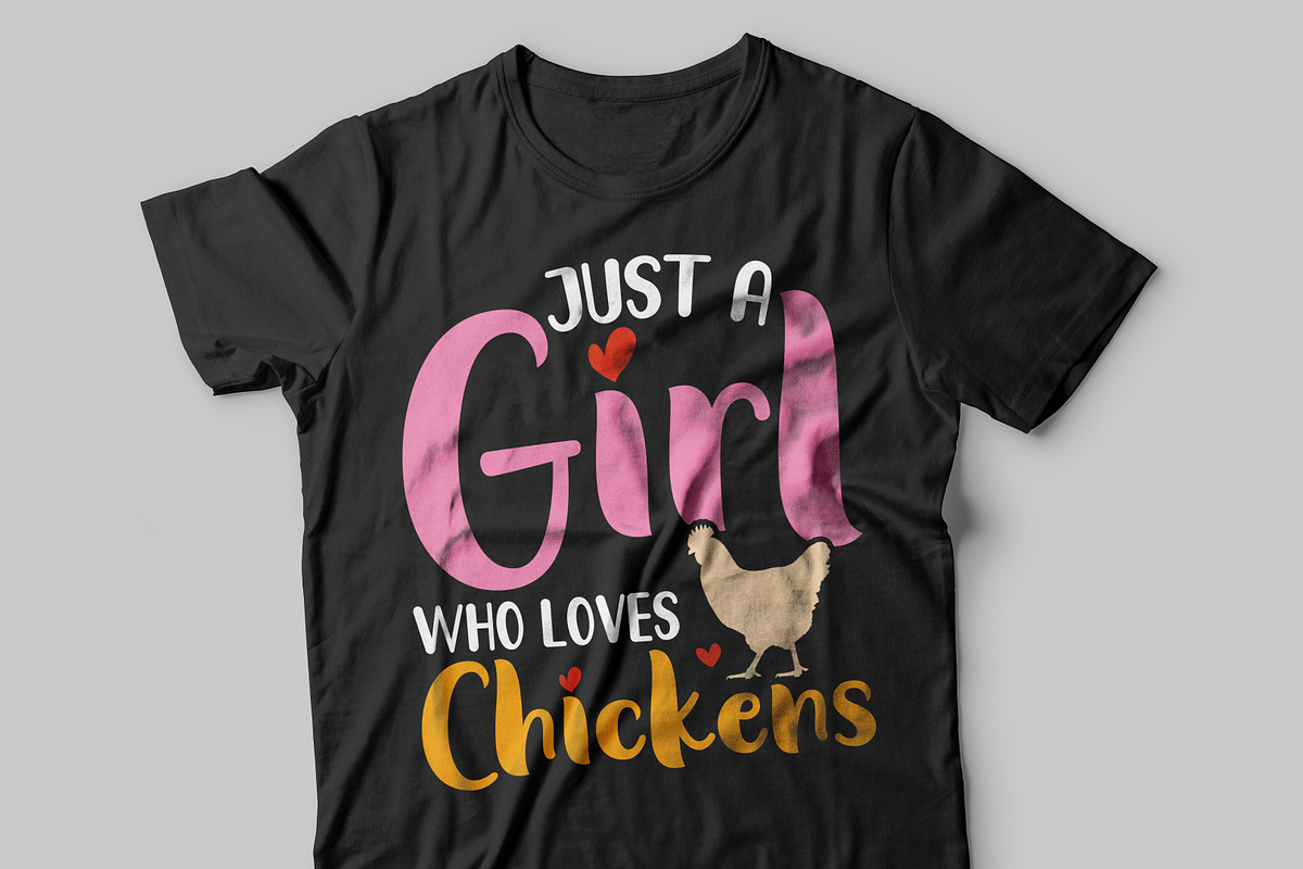 Just a Girl Who Loves Chickens Shirt, an Object Graphic by FunnySVGCrafts