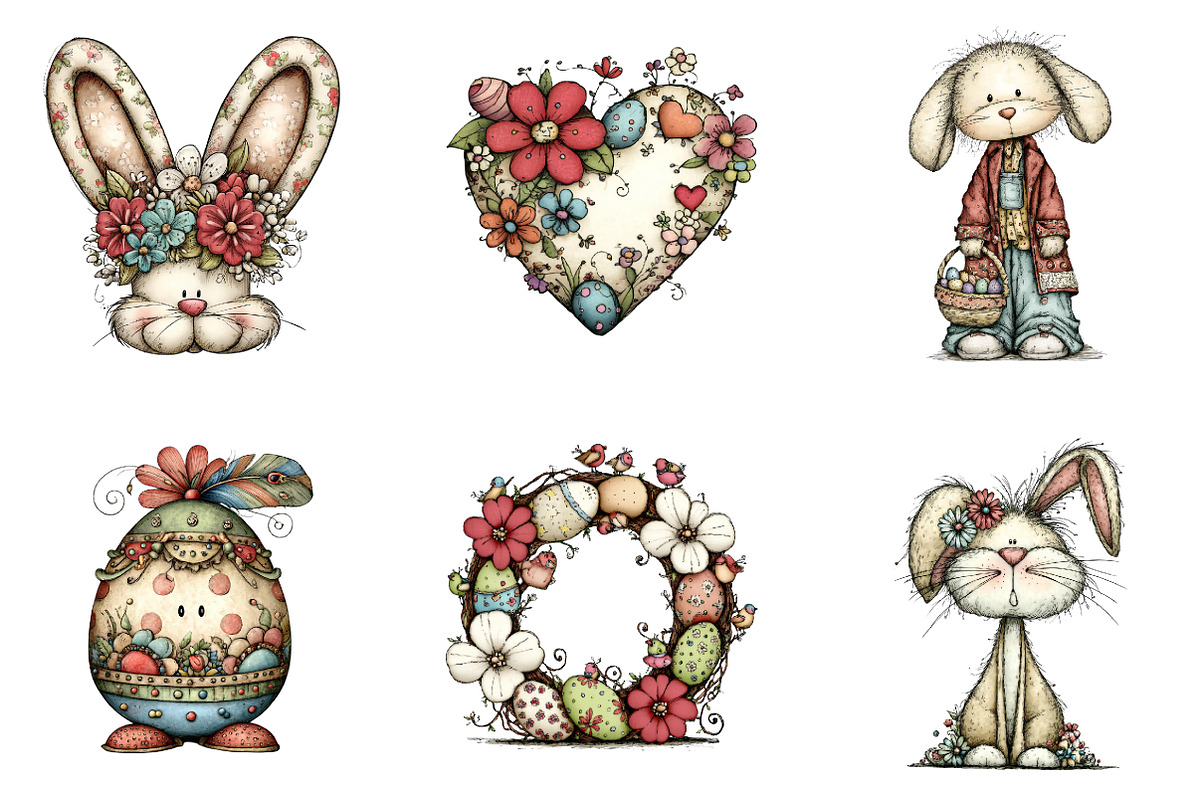 Boho Easter Elements Bundle, an Illustration by CreationArt (Photo 2 of 7)