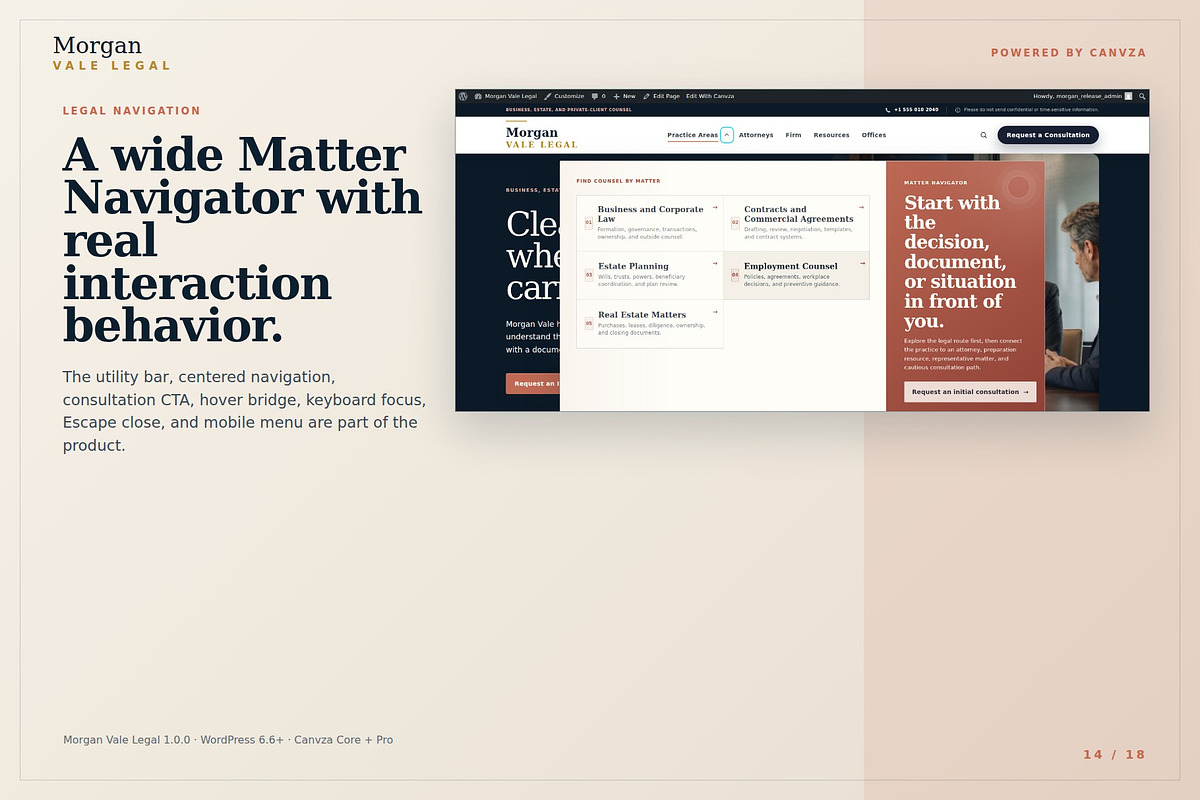 Morgan Vale Legal WordPress Theme, a WordPress Template by Fixstable Studio (Photo 13 of 17)