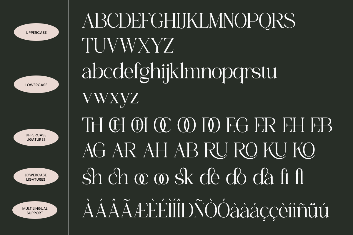 Rosery - Luxury Ligature Serif Font, a Serif Font by Font Liner (Photo 9 of 10)