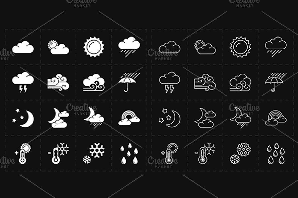 16 flat modern weather icons, an Icon by Anton (Photo 3 of 4)