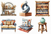 Watercolor Boho Interior Clipart, an Illustration by Craft Nest (Thumbnail 4 of 6)