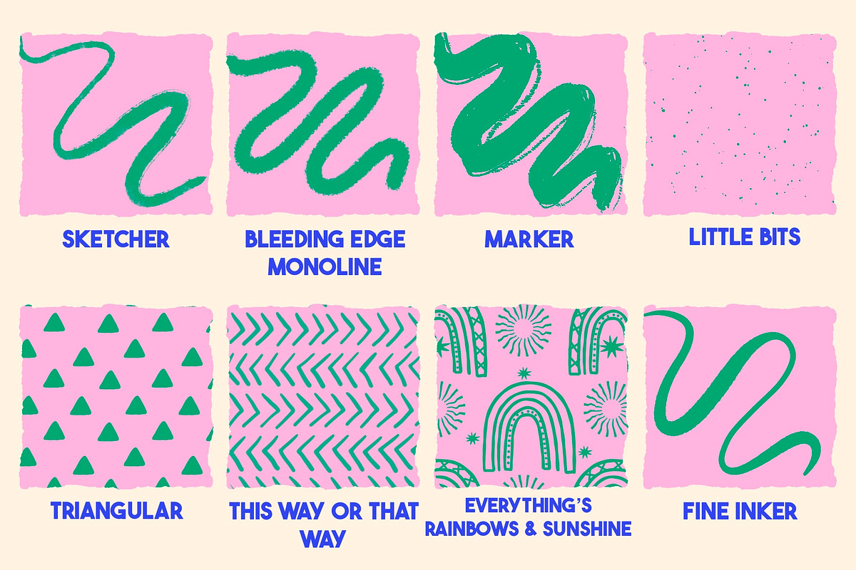 Pattern brushes for Procreate, a Brush Add-On by KJP Designs (Photo 11 of 14)