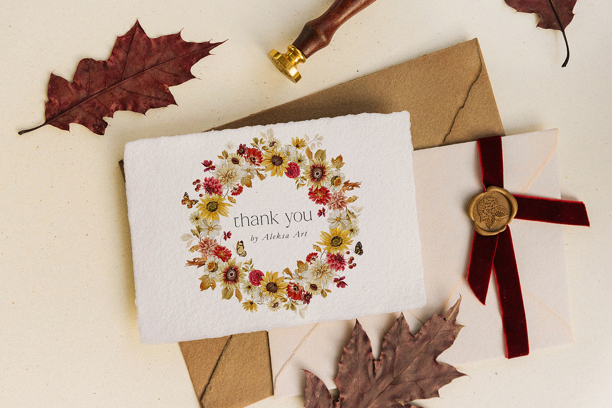 Warm Autumn - watercolor collection, a Seasonal Illustration by AleksaArt (Photo 17 of 17)