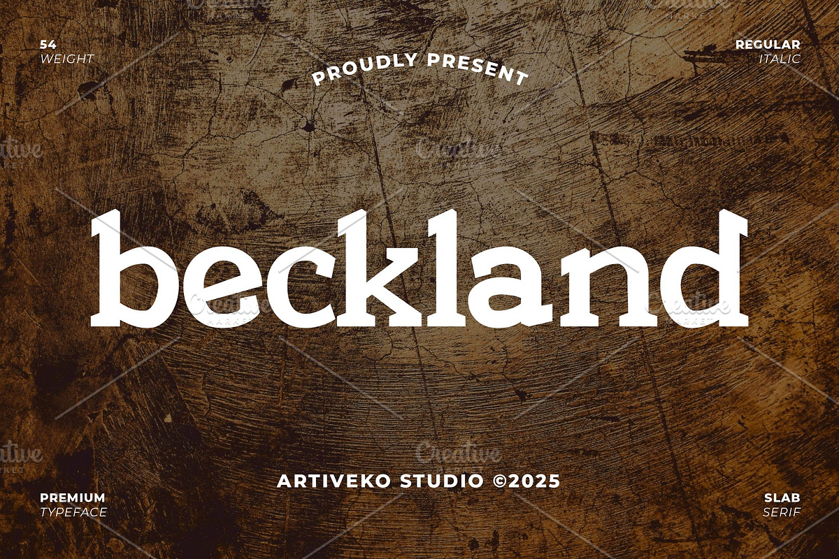 Beckland Serif Font Family, a Serif Font by Artiveko (Photo 1 of 8)