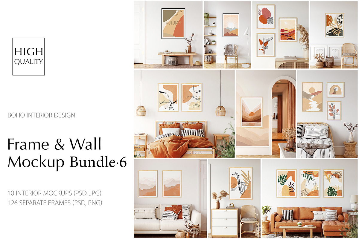 Frame & Wall Mockup Bundle - 6, a Print Template by Yuri-U (Photo 1 of 16)