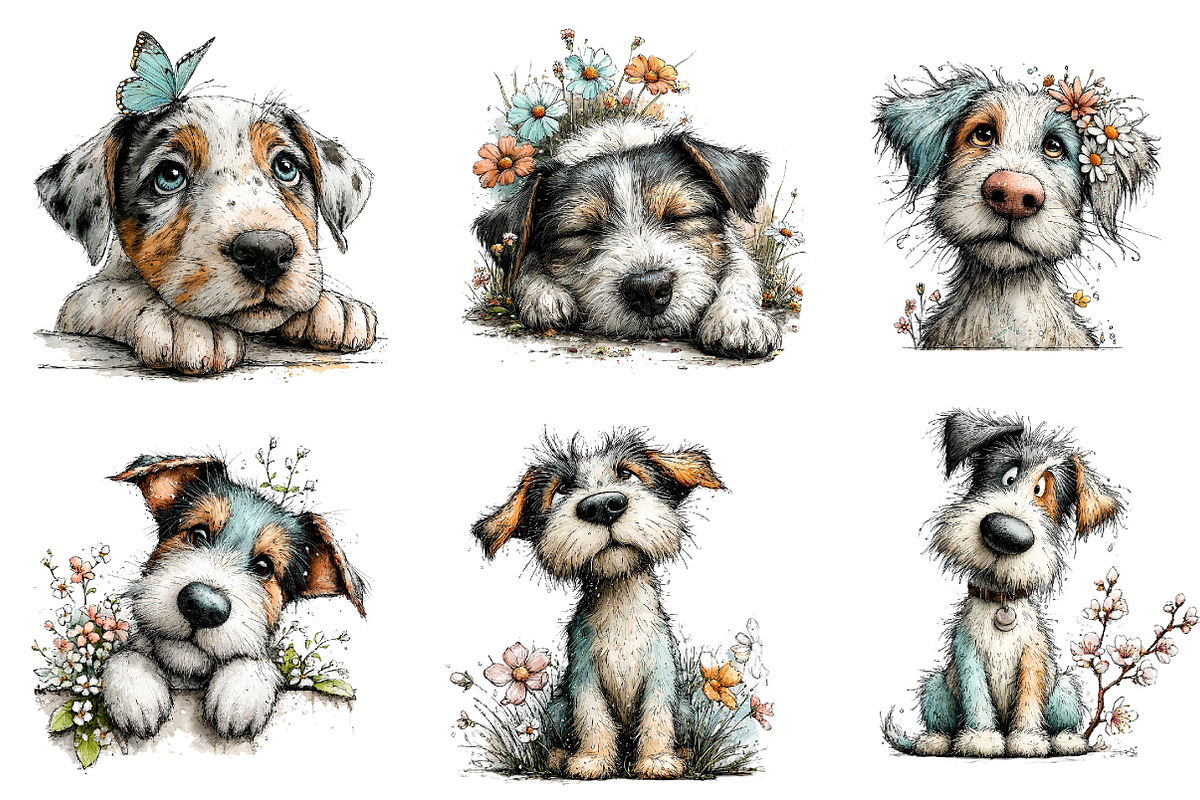 Whimsical Spring Dog Clipart, an Illustration by Dream Creation (Photo 4 of 6)