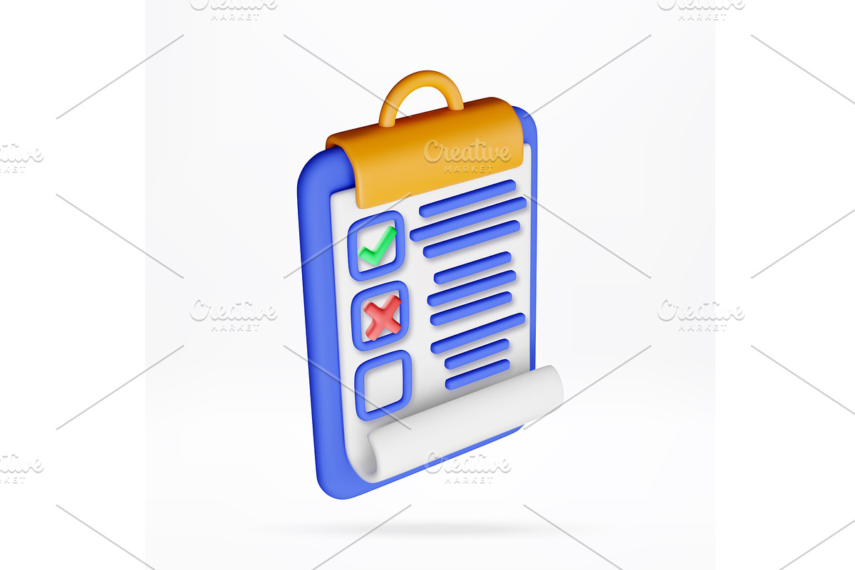 3d clipboard with mark of, an Object Illustration by Abscent