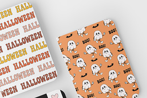 Groovy Halloween Seamless Patterns