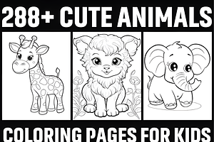 288+ Cute Animal Coloring Pages, an Animal Illustration by Design Station
