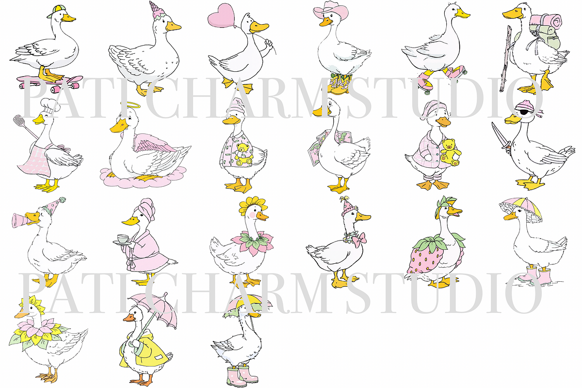 21 Silly Goose Clipart PNG, an Animal Illustration by Pati Charm Studio (Photo 2 of 8)