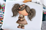 Whimsical Valentine Girl Clipart, an Illustration by Craft Nest (Thumbnail 9 of 9)