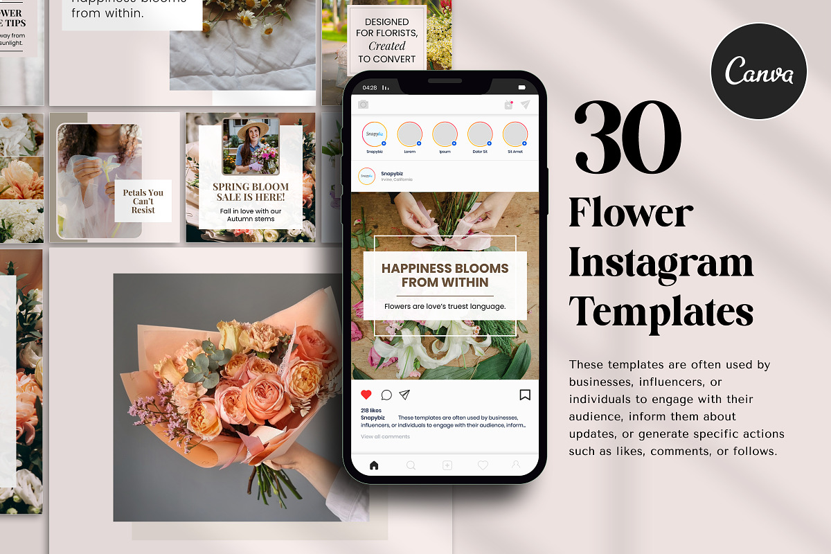 Flower Instagram Canva Social Media preview 8