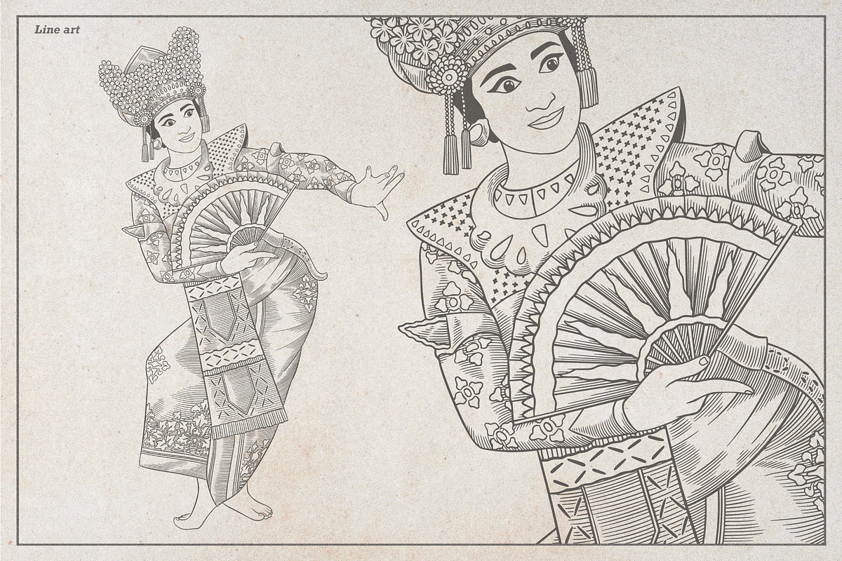 Balinese Dancer Vector Art, a Person Illustration by Kusumaillustration (Photo 4 of 6)