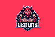 Demon Mascot Esport Logo, a Branding & Logo Template by prps.std (Thumbnail 2 of 3)