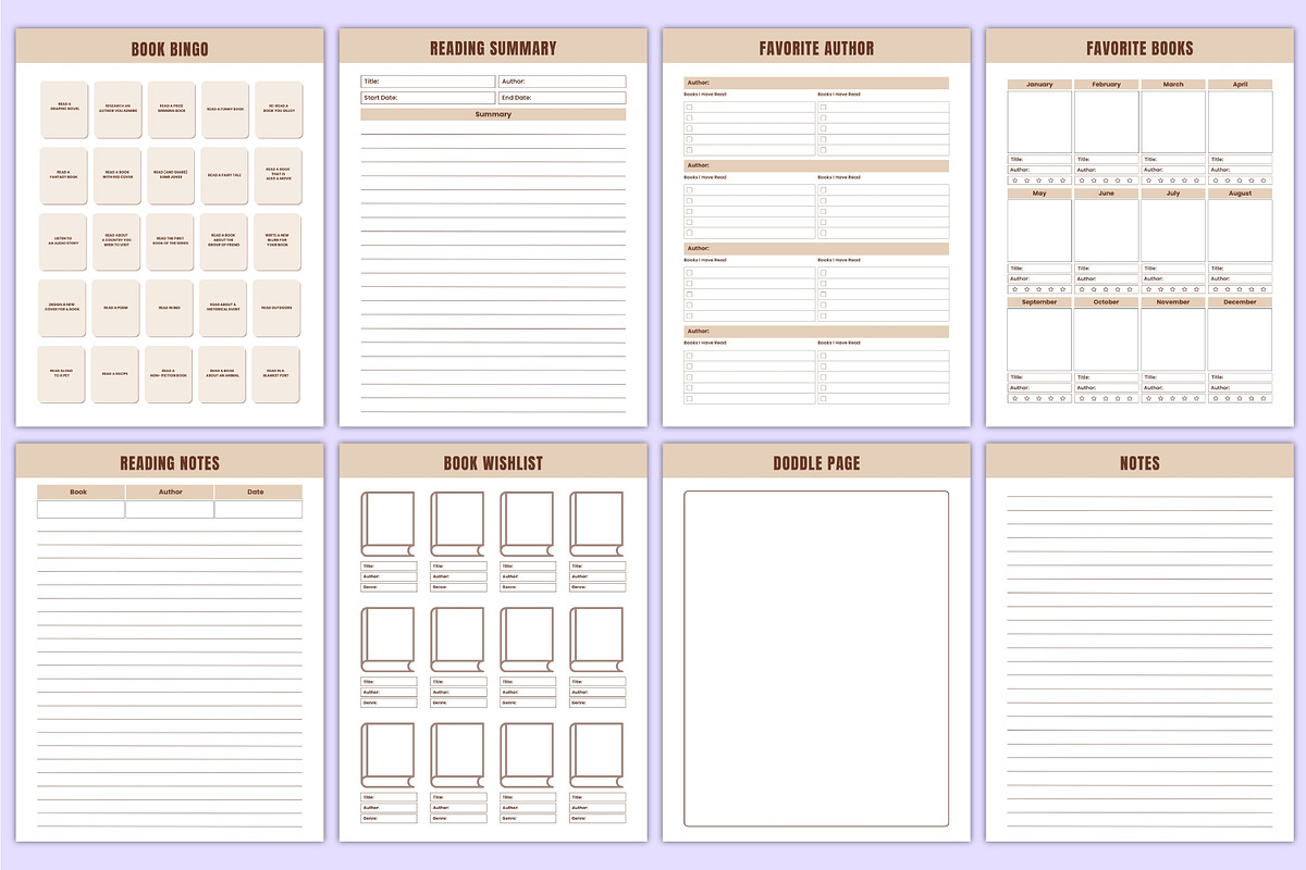 2026 Reading Journal Bundle Canva, a Stationery Template by Mustafiz (Photo 8 of 8)