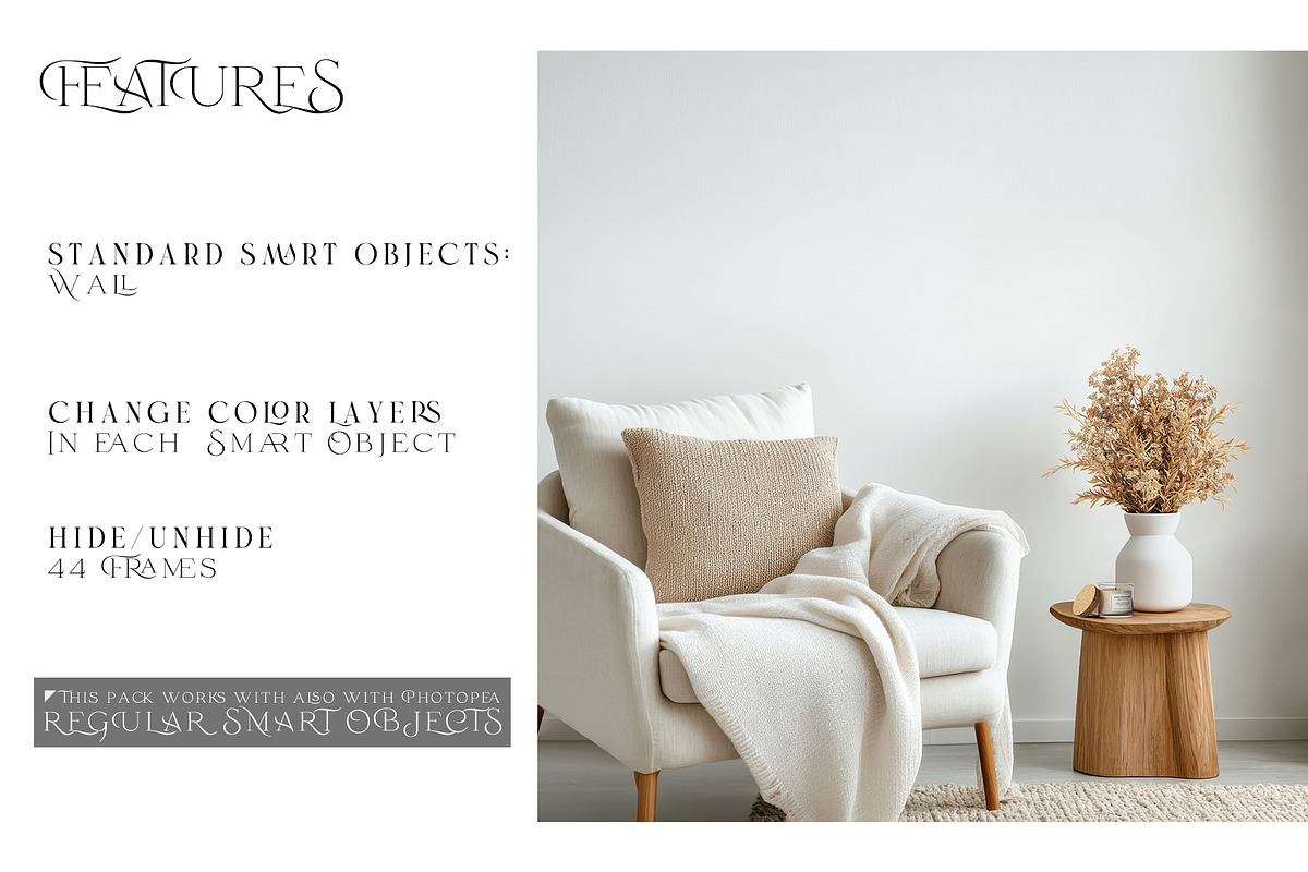Boho Style 44 Frames & Wall Mockup, a Product Mockup by mock-ups (Photo 3 of 11)