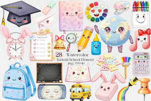 Cute Kawaii School Element Png, an Illustration by Creative Art