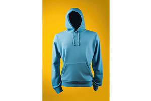 A blue hoodie on a mannequin, an Illustration by tilialucida