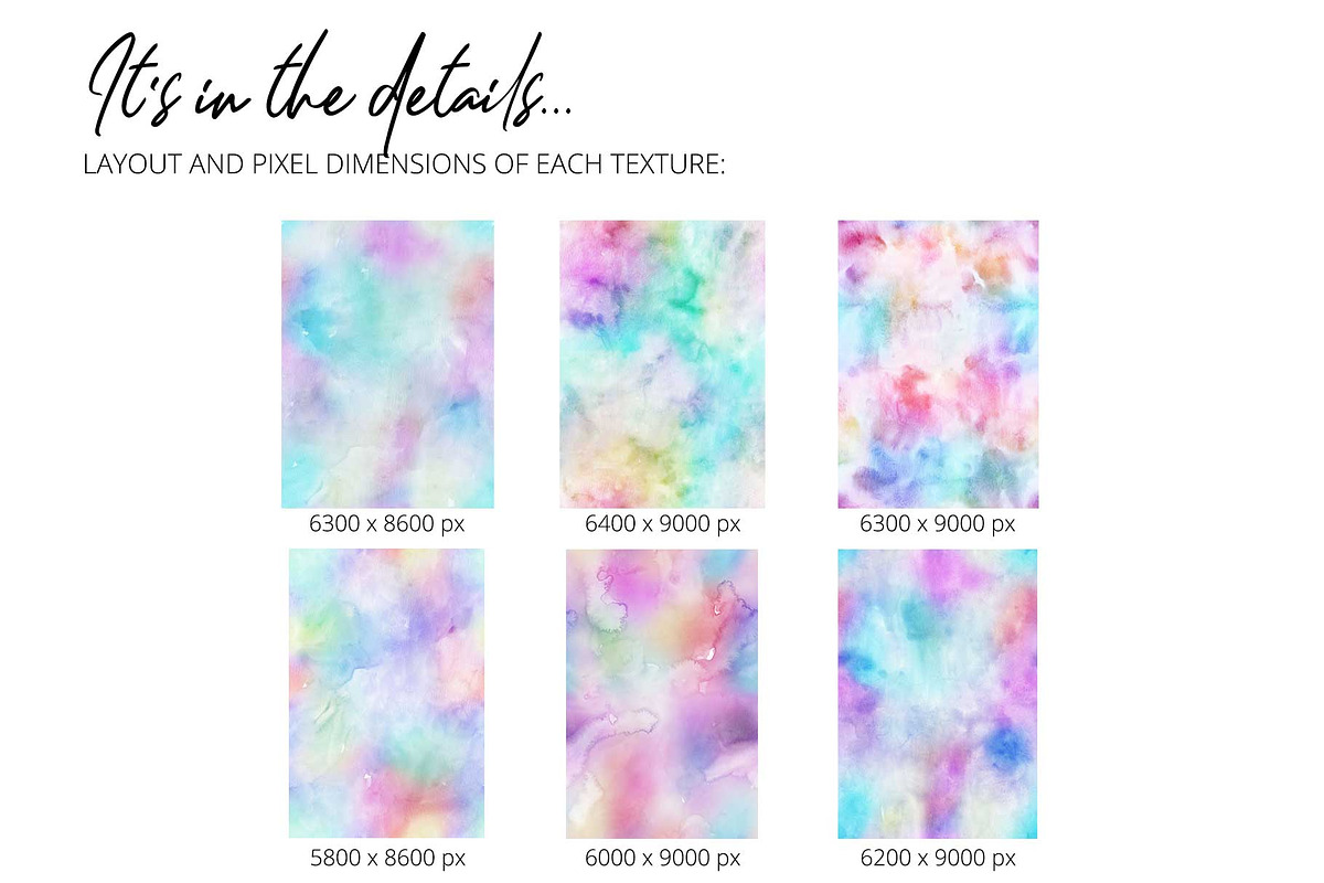 6 Huge Pastel Rainbow Watercolors, a Texture Graphic by AdenaJ (Photo 16 of 17)