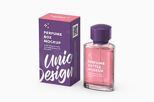 Perfume Bottle & Box Mockup